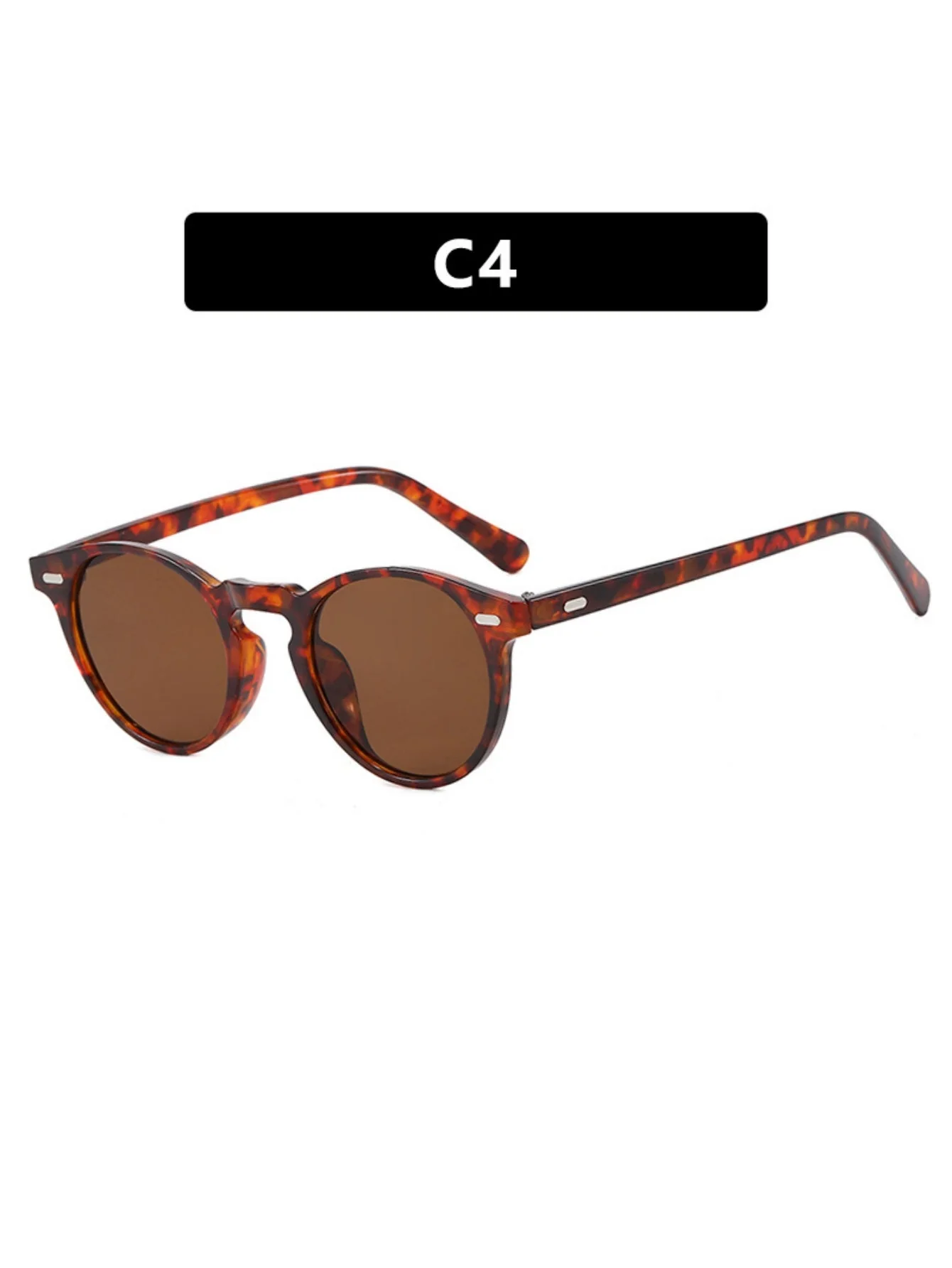 Round Frame Retro Minimalist Style Sunglasses - Image 11