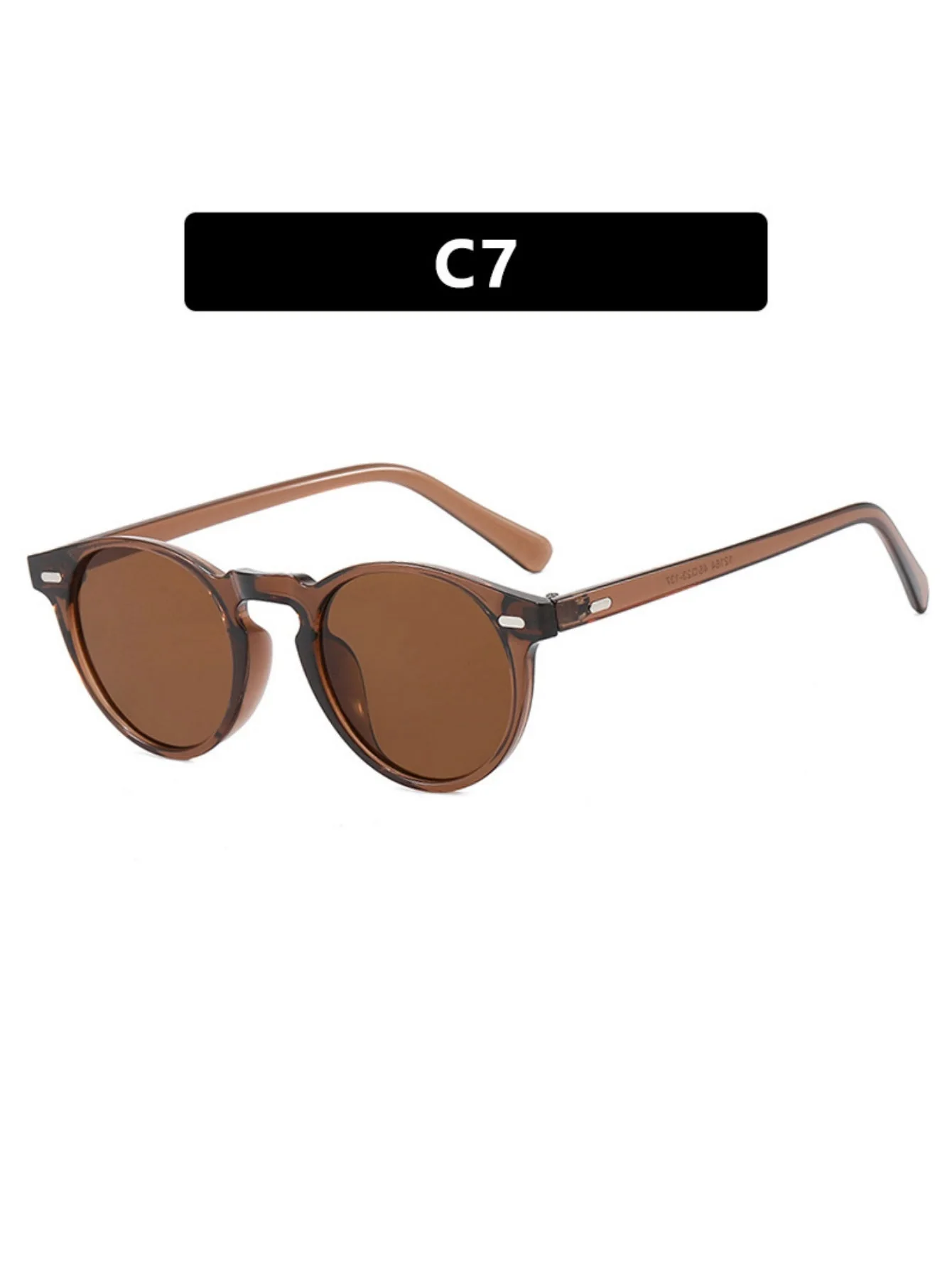Round Frame Retro Minimalist Style Sunglasses - Image 17