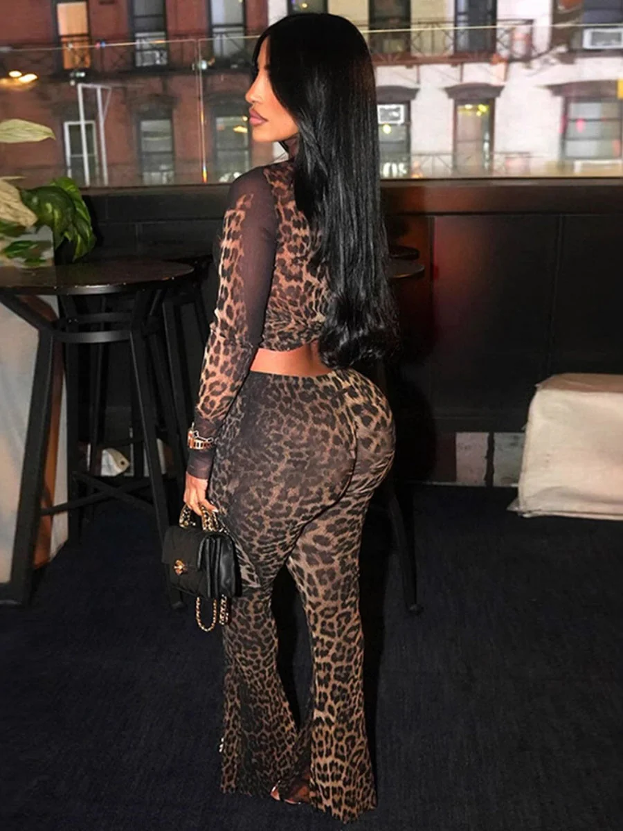 Leopard Print High-waisted 2-piece Sets - Image 3