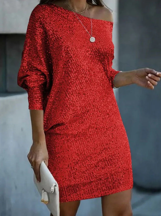 One-shoulder Sequined Mini Dress - Image 2