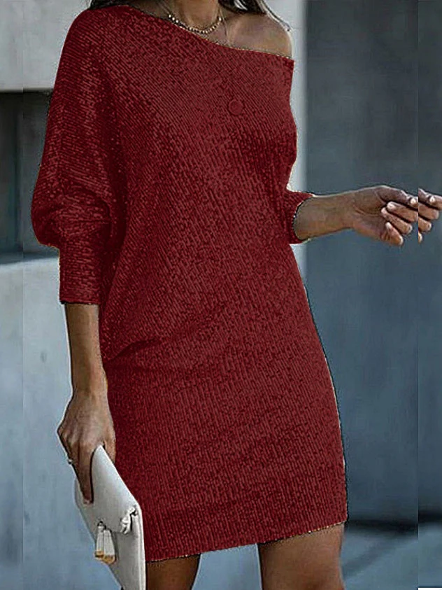 One-shoulder Sequined Mini Dress - Image 8