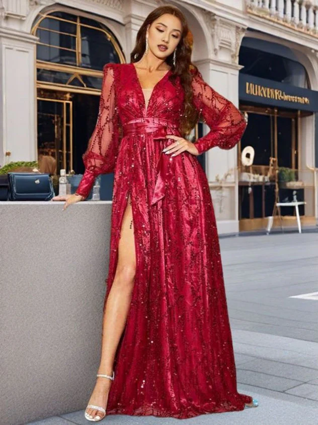 Mesh Sequined Maxi Dress - Image 4