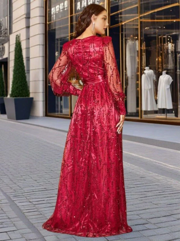 Mesh Sequined Maxi Dress - Image 5