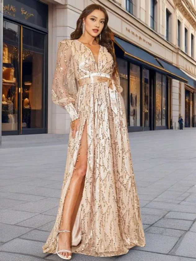 Mesh Sequined Maxi Dress - Image 6