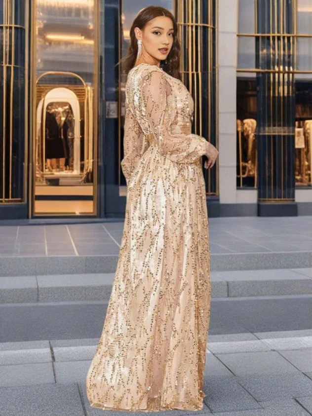 Mesh Sequined Maxi Dress - Image 7