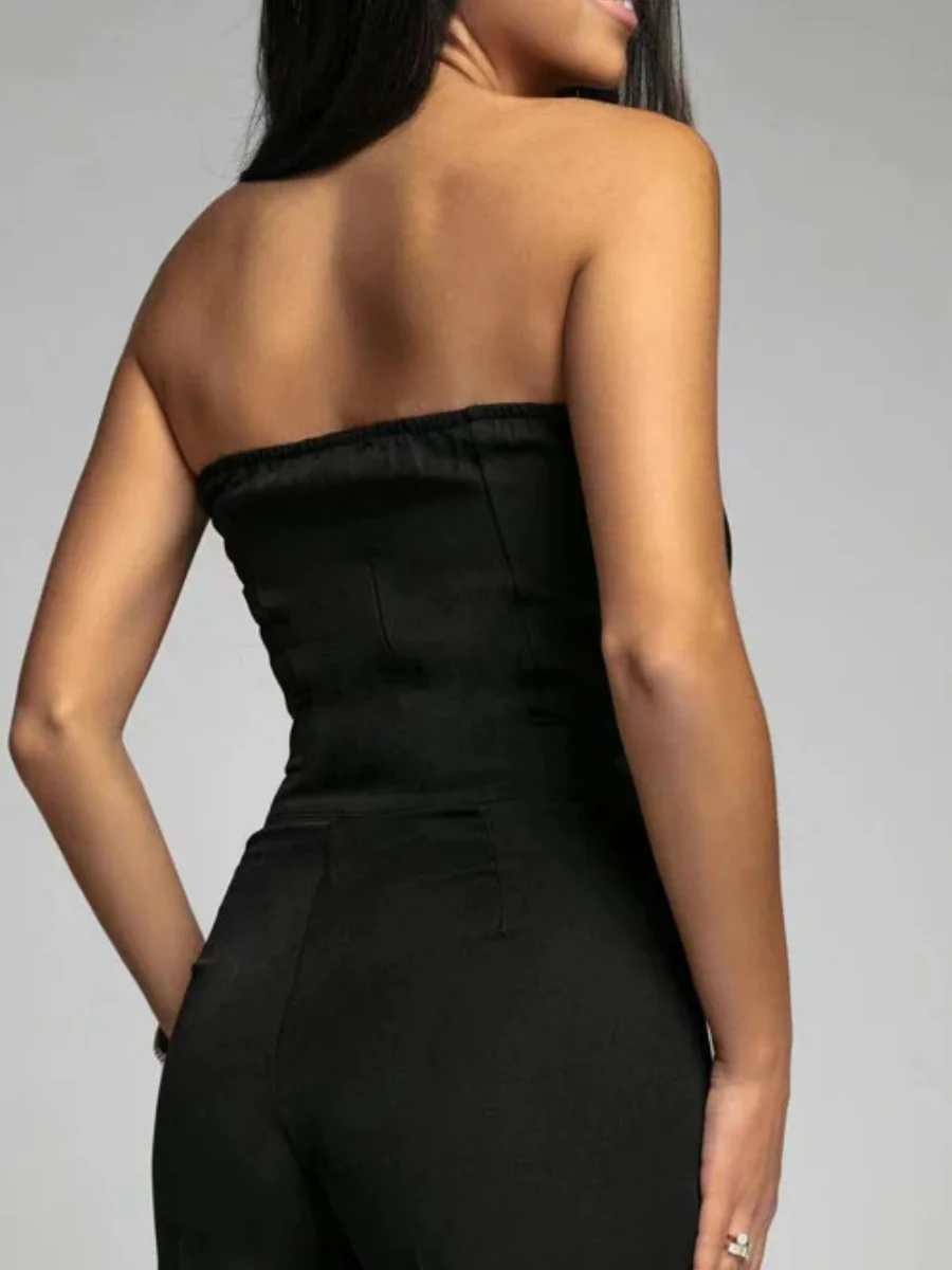 Sexy Slim-fitting Strapless Straight-leg Jumpsuit - Image 3