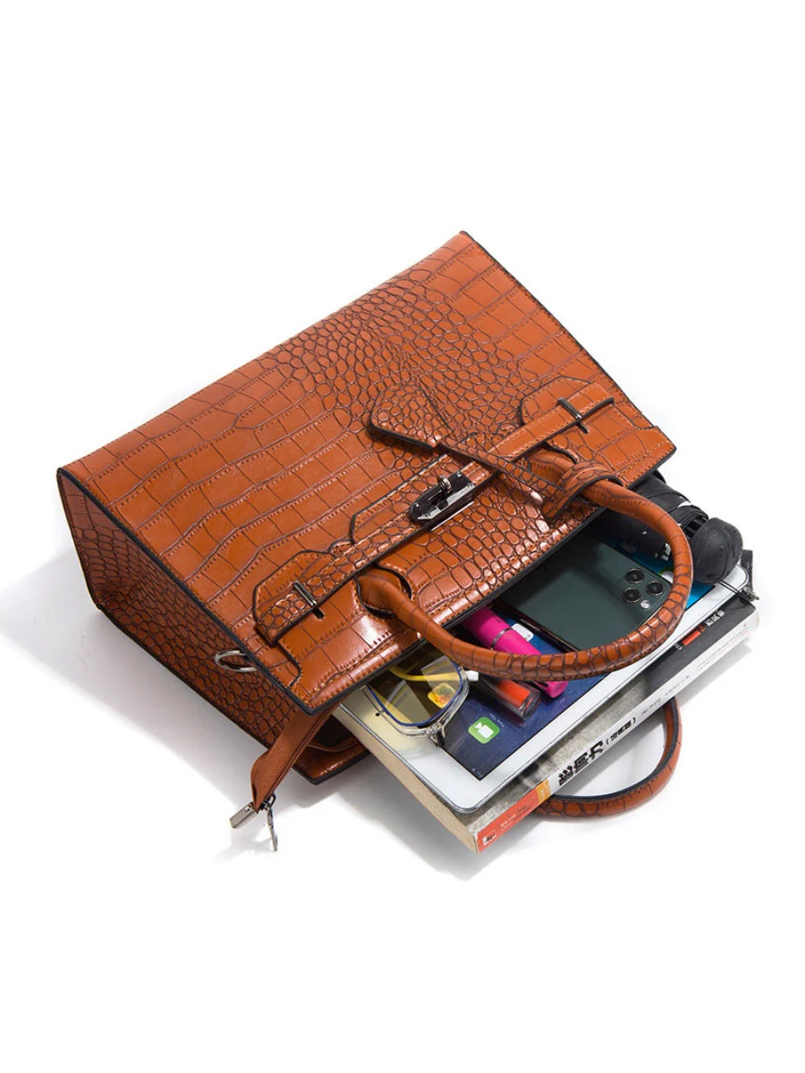 Crocodile-print Handbag 3-piece Set - Image 10