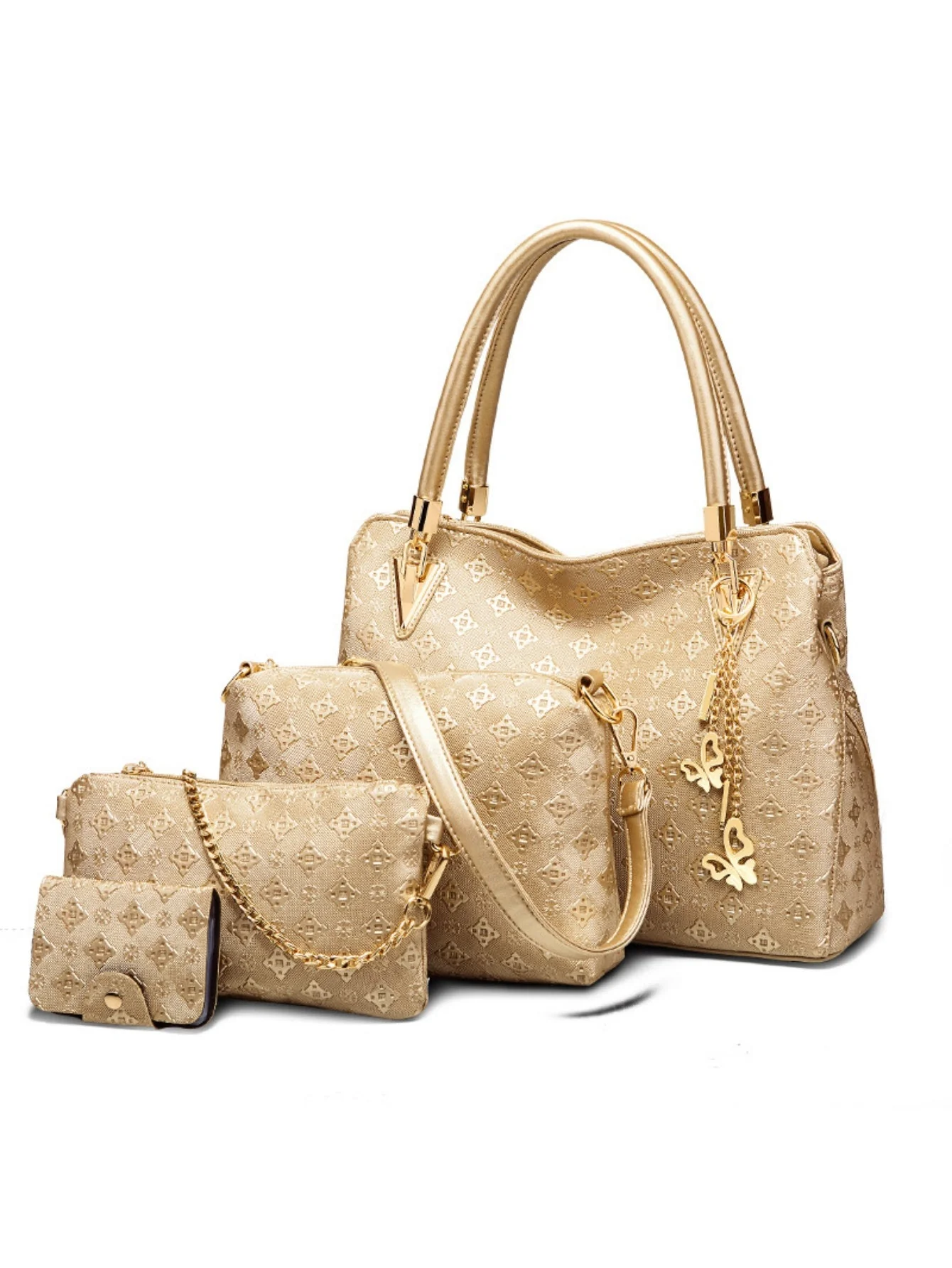 Embossed Handbag 4-piece Set - Image 3