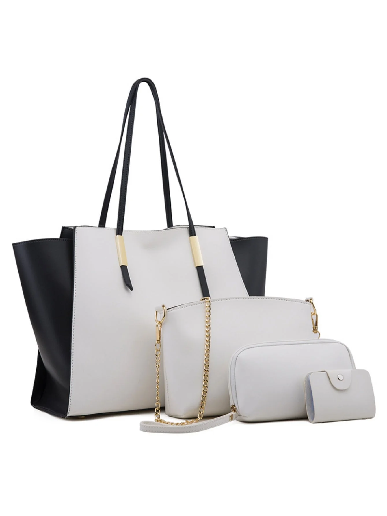 4-piece Patchwork Tote Bag Set - Image 2