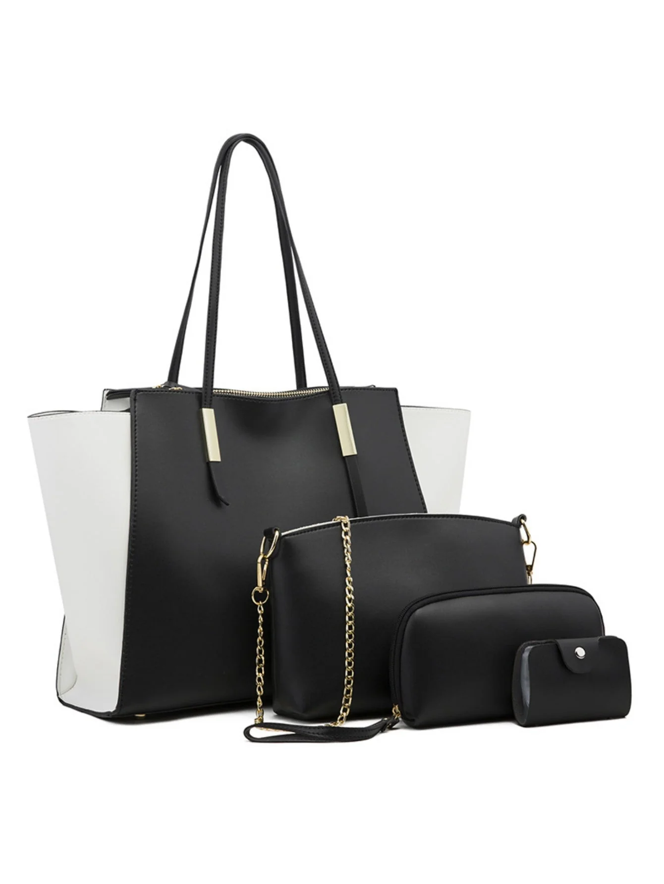 4-piece Patchwork Tote Bag Set - Image 3