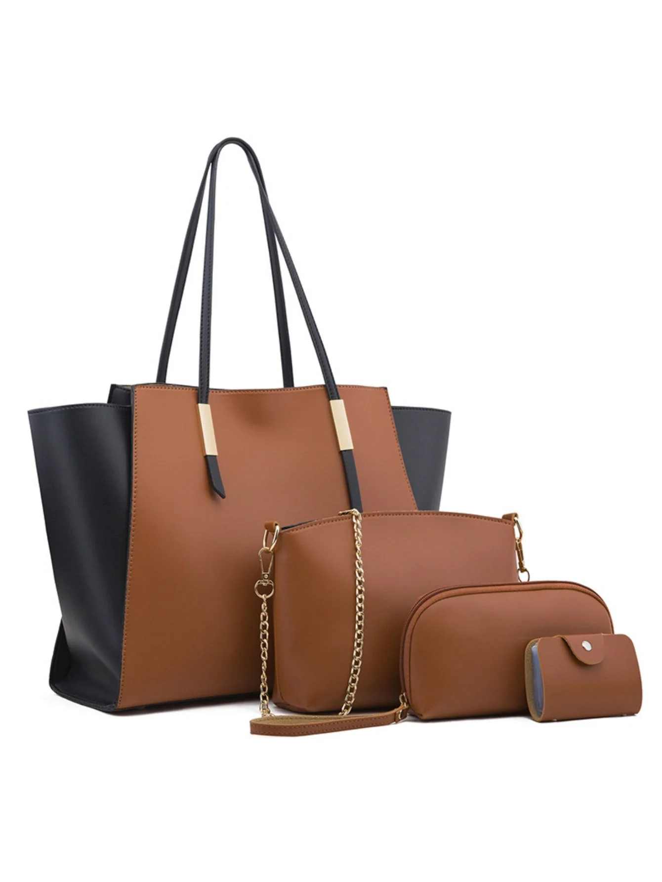4-piece Patchwork Tote Bag Set - Image 4