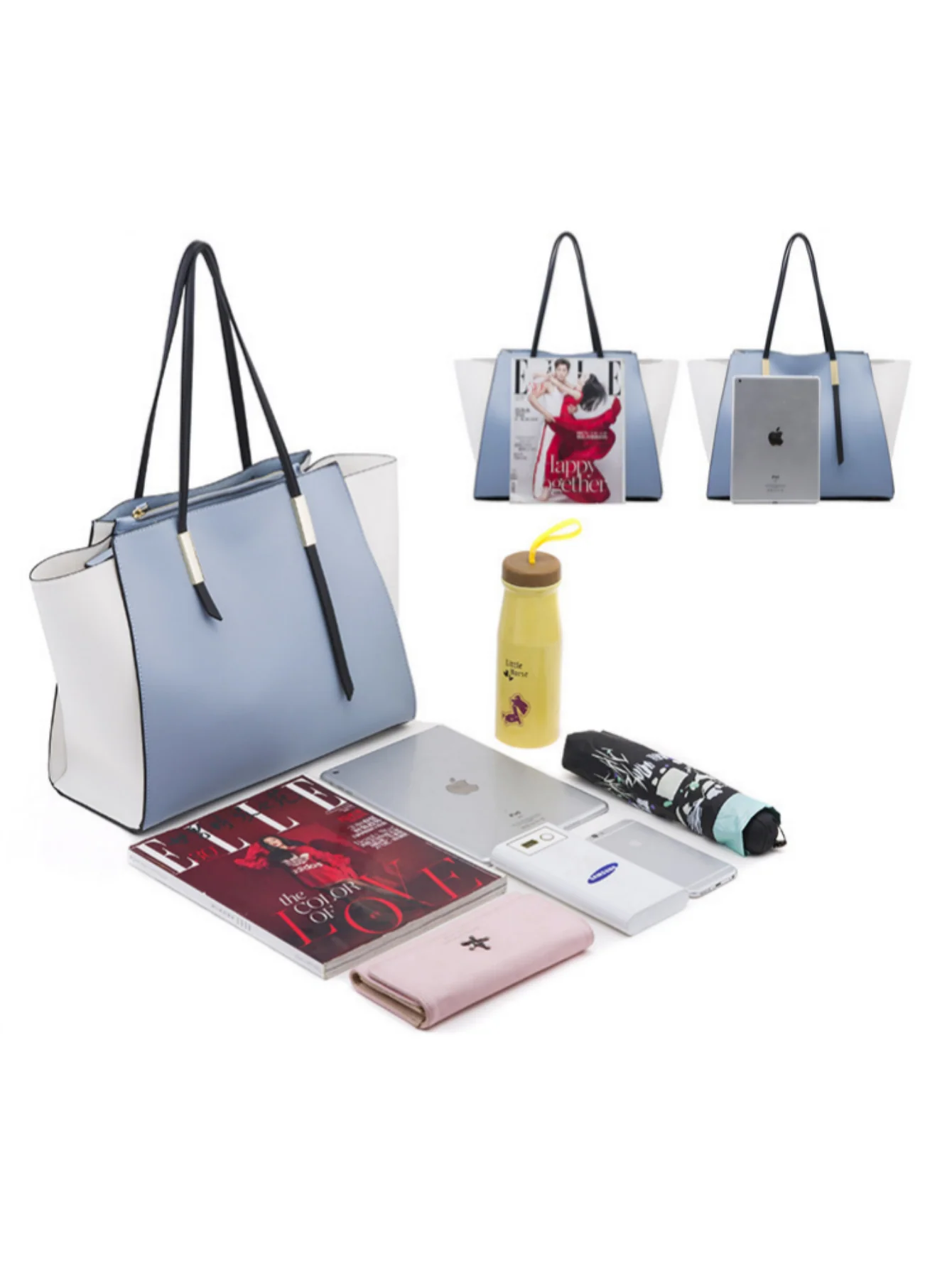 4-piece Patchwork Tote Bag Set - Image 6