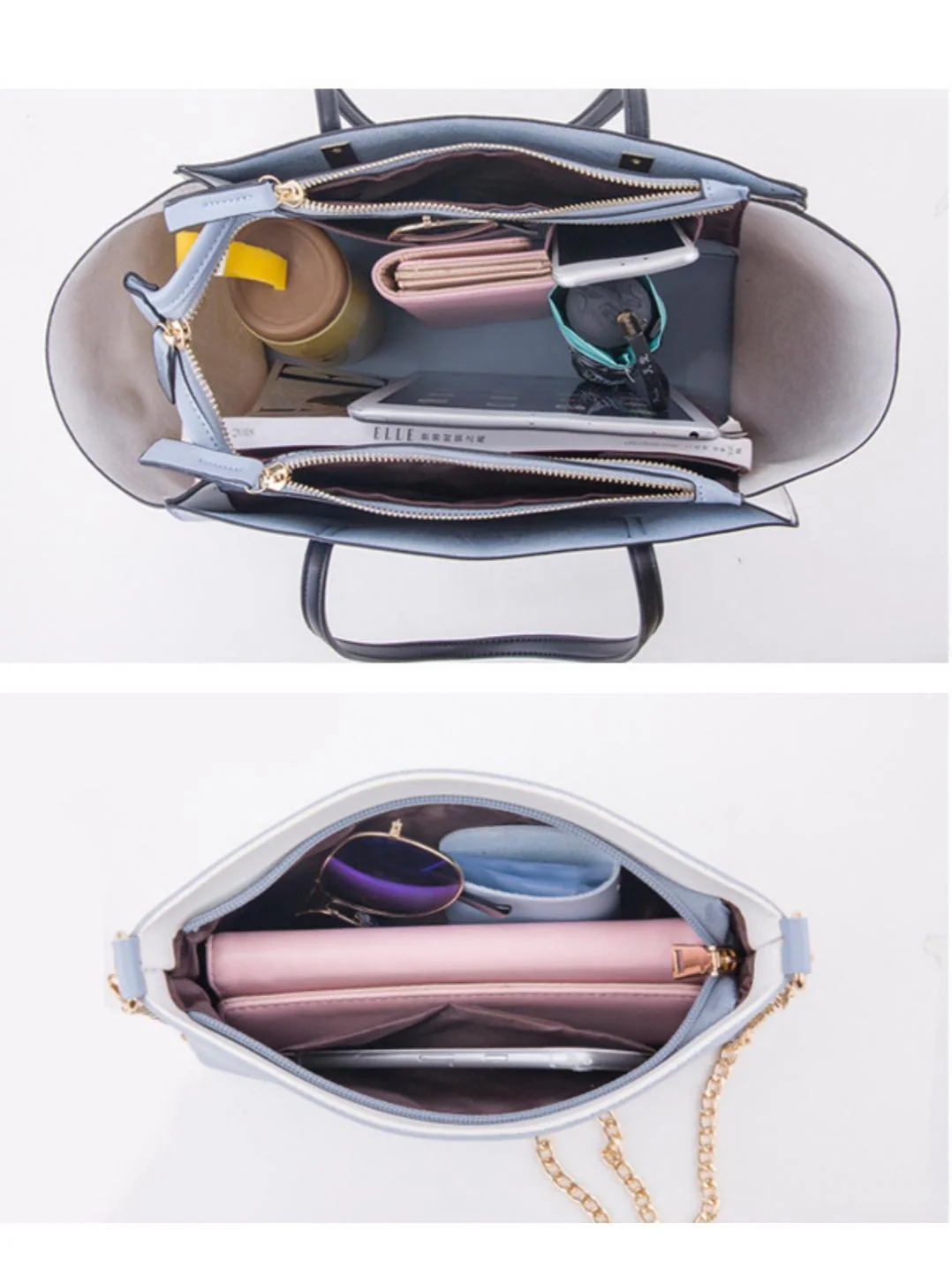 4-piece Patchwork Tote Bag Set - Image 7