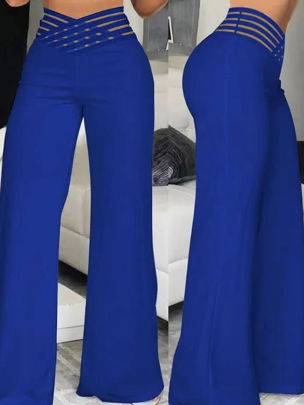 Hollowed-out Belt High Waist Casual Straight-leg Loose-fitting Trousers - Image 3