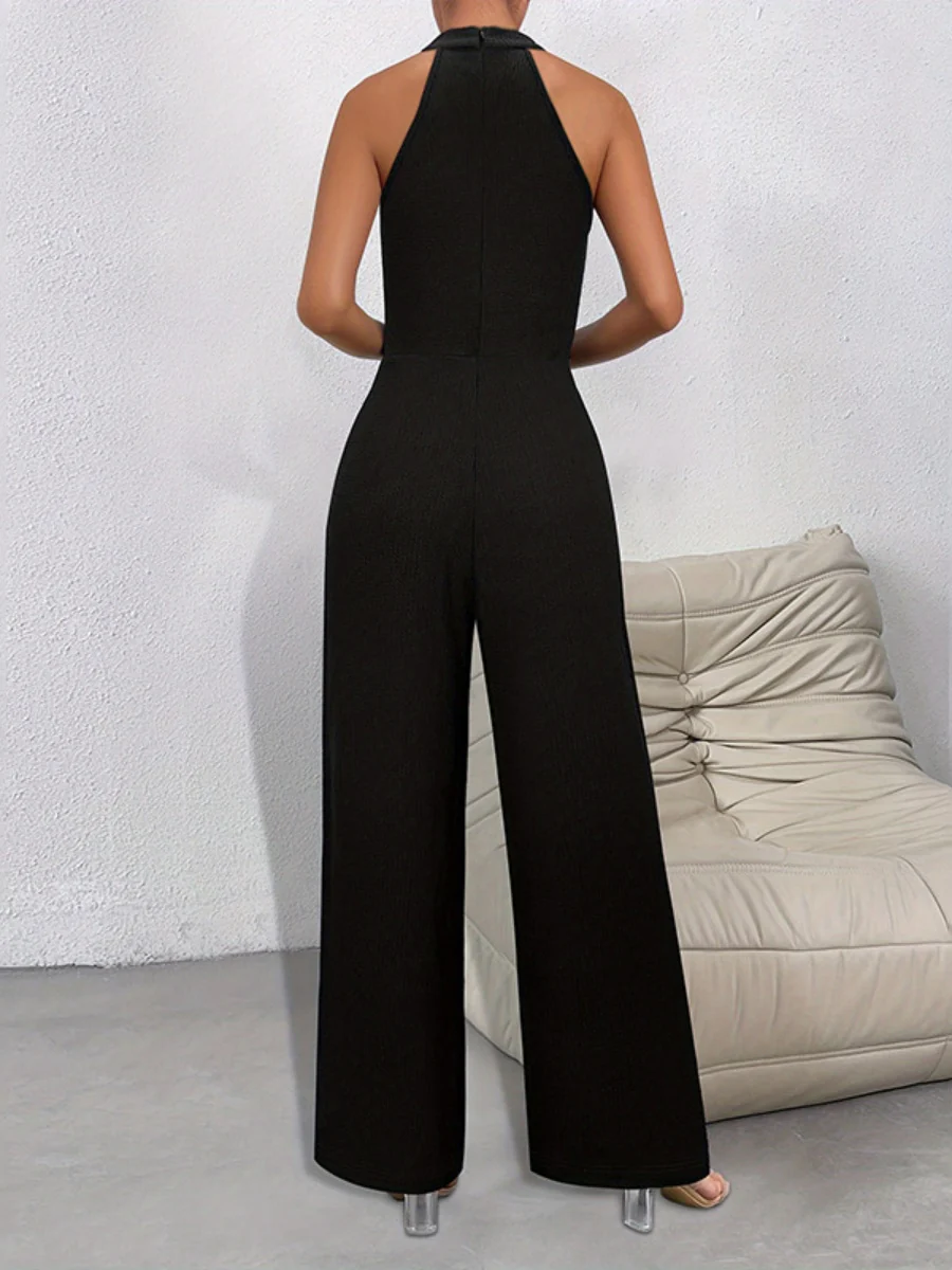 Halter Sleeveless Cross-cut Commuting Jumpsuits - Image 3