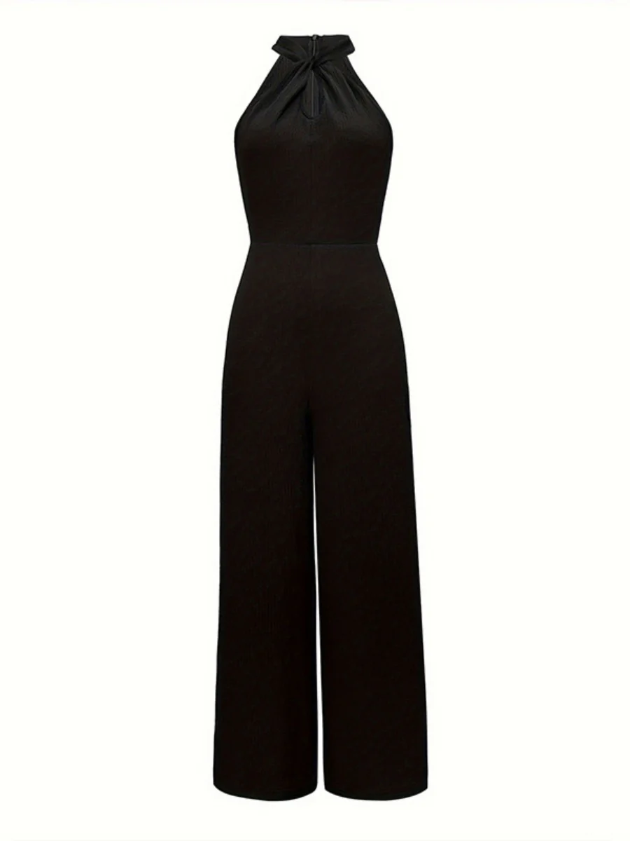 Halter Sleeveless Cross-cut Commuting Jumpsuits - Image 4
