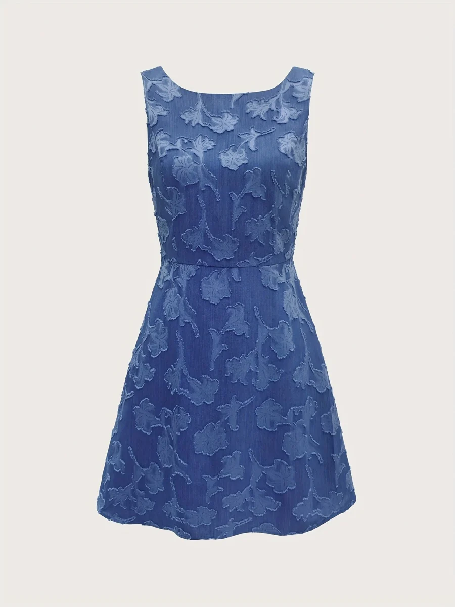 Jacquard Sundress Commuting Mini&Short Dresses - Image 3