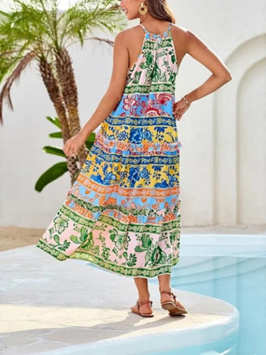 Ruffle Printed Maxi Dresses - Image 2