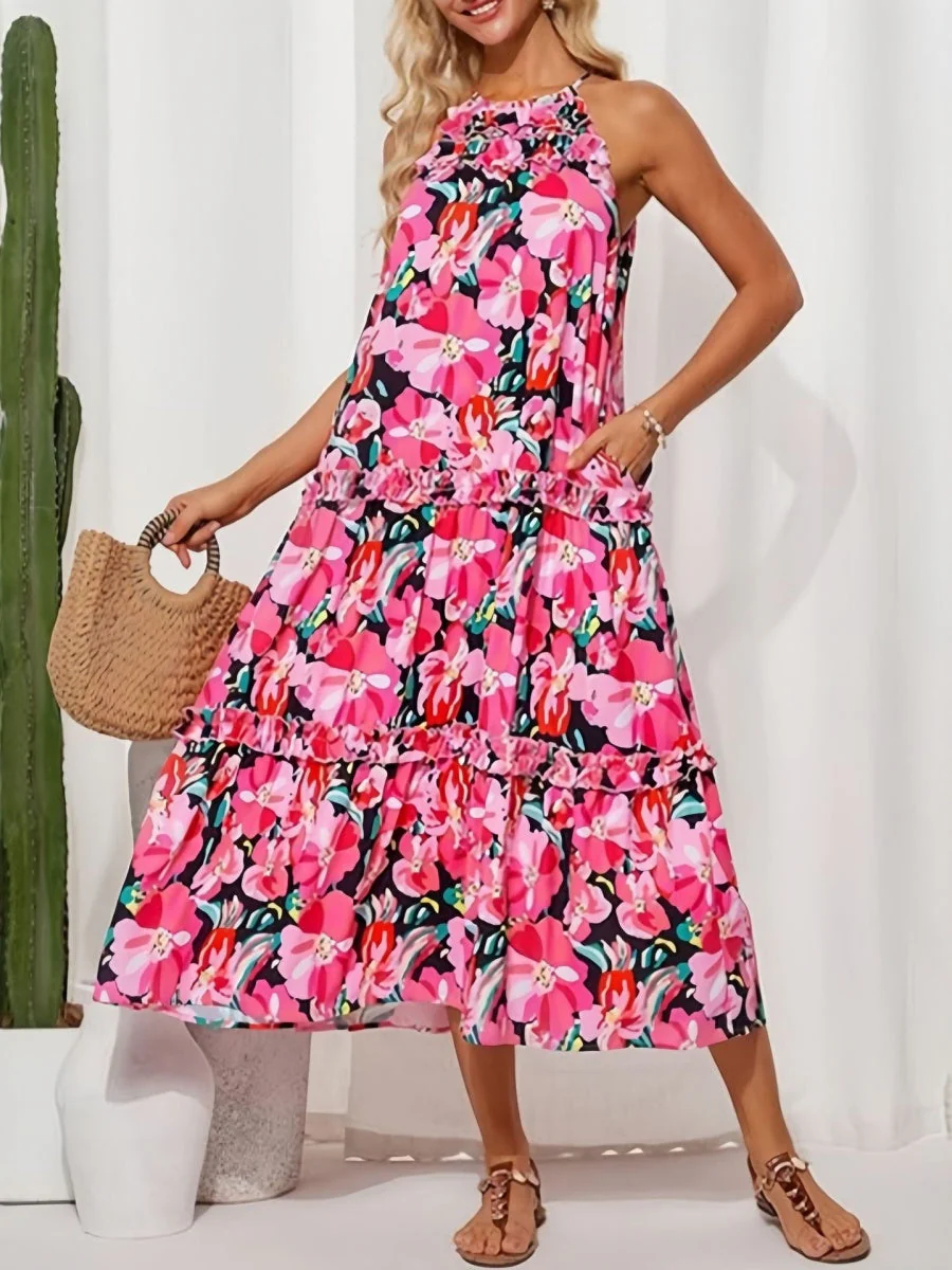 Ruffle Printed Maxi Dresses - Image 4