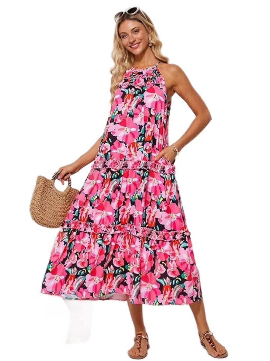 Ruffle Printed Maxi Dresses - Image 5