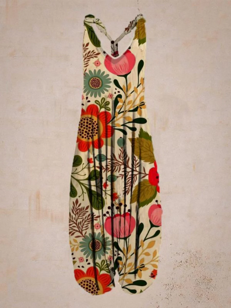 Printed Camisoles Loose-fit Jumpsuits - Image 12