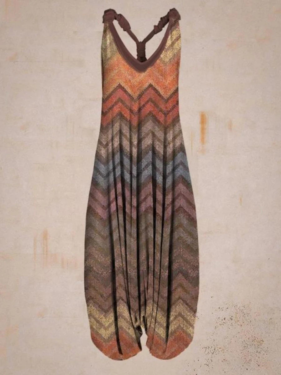 Printed Camisoles Loose-fit Jumpsuits - Image 4