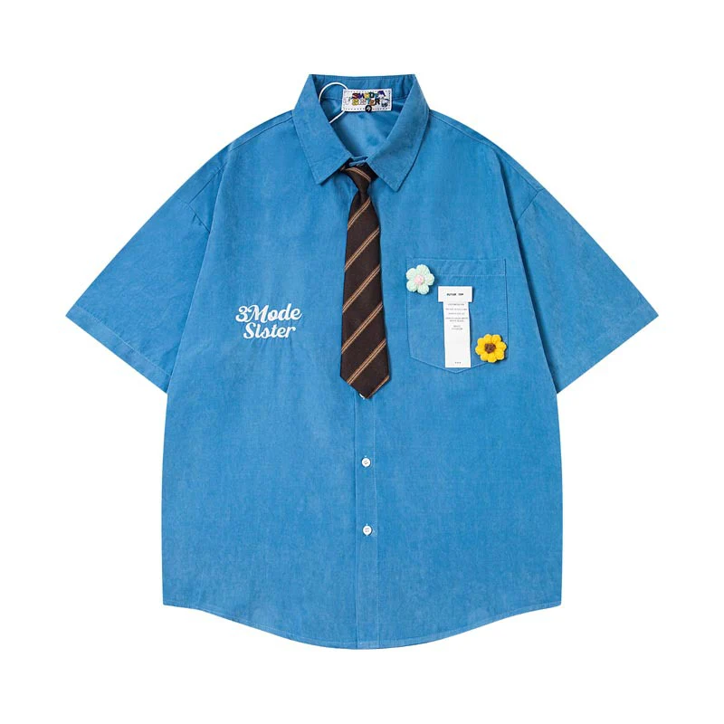 Flowers Ties Loose-fit Shirts - Image 2