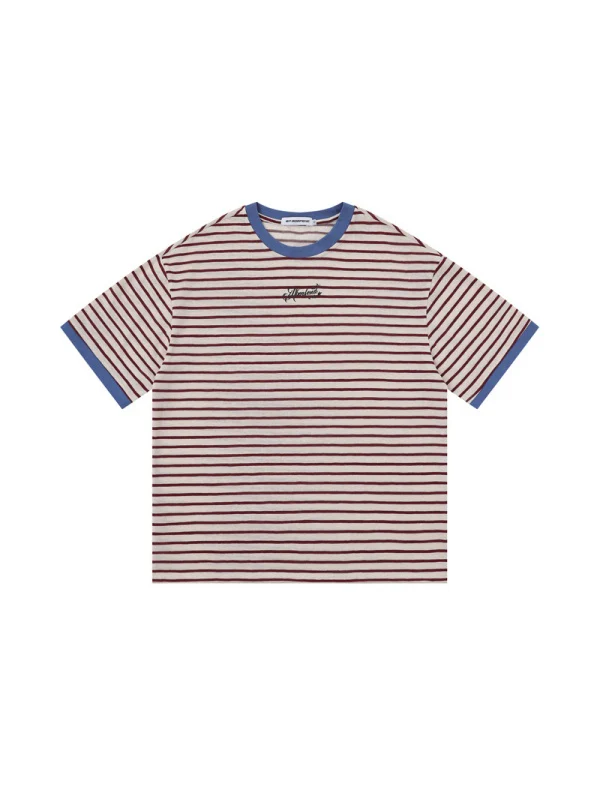 Color-blocked Stripes Loose-fit T-shirts - Image 2