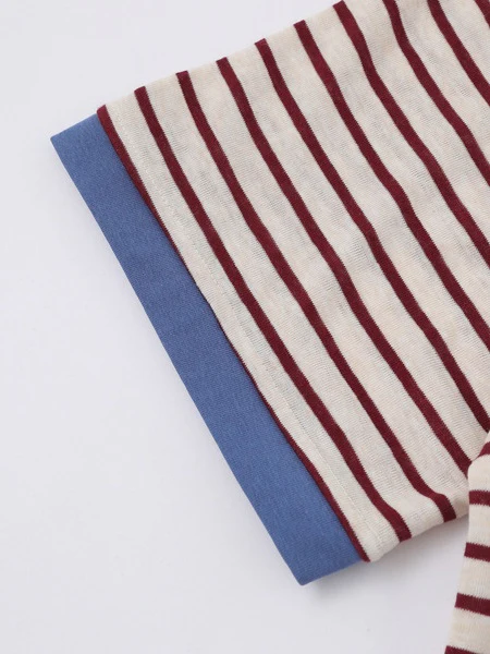 Color-blocked Stripes Loose-fit T-shirts - Image 5