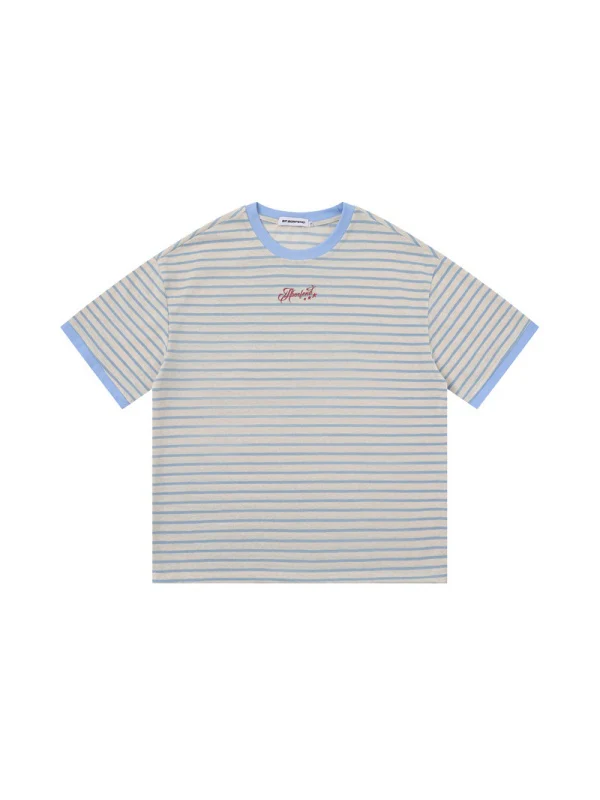 Color-blocked Stripes Loose-fit T-shirts - Image 8
