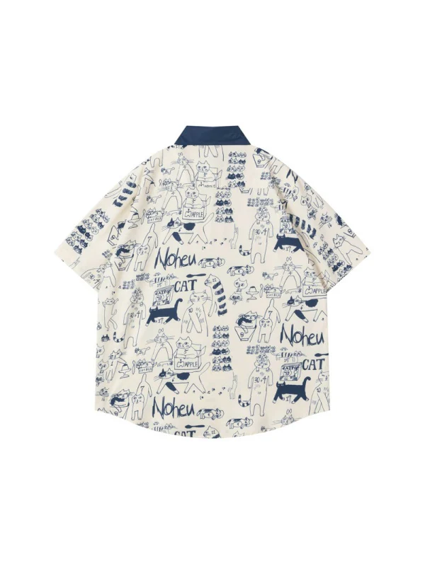 Cartoon Animals Graffiti Oversize Shirts - Image 3
