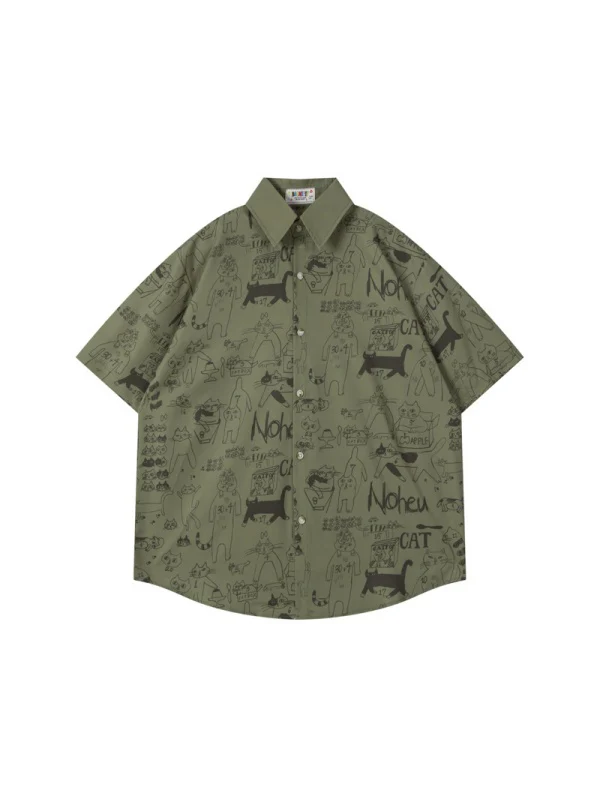 Cartoon Animals Graffiti Oversize Shirts - Image 6