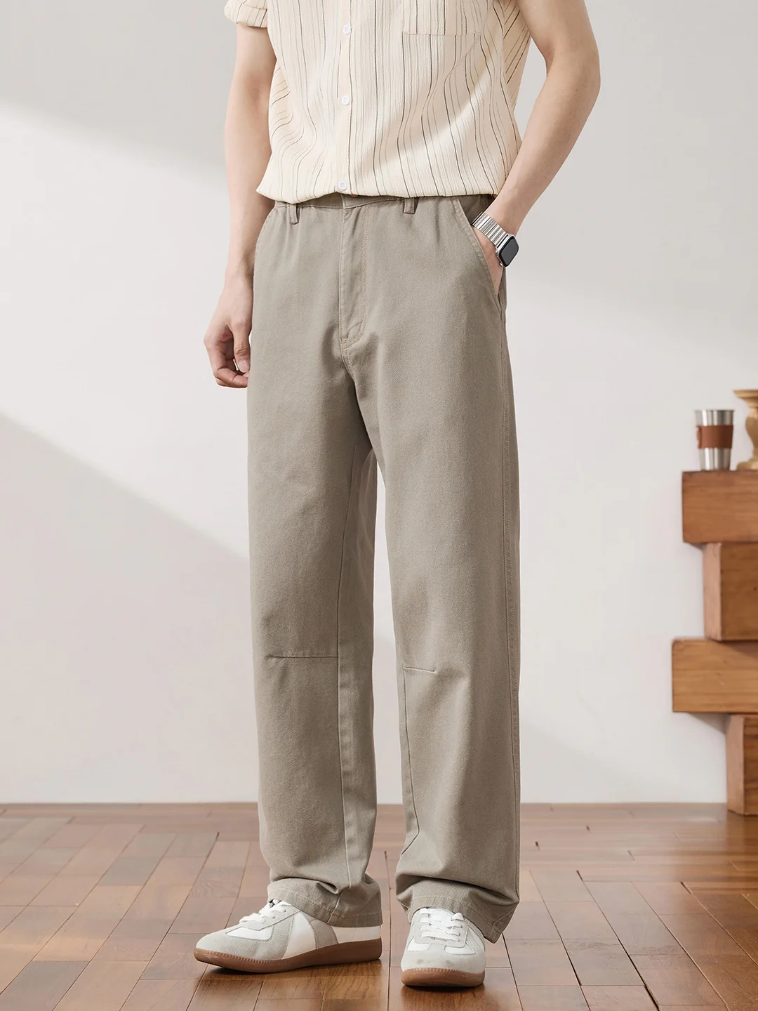 Breathable Solid Color Straight-fit Jeans - Image 2