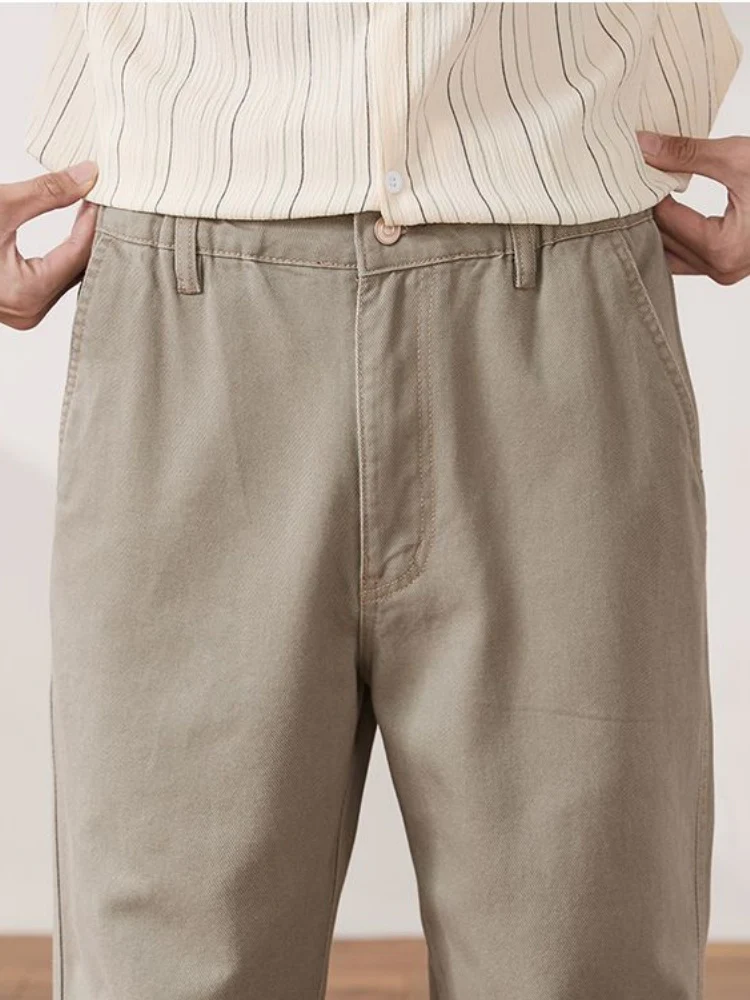 Breathable Solid Color Straight-fit Jeans - Image 3