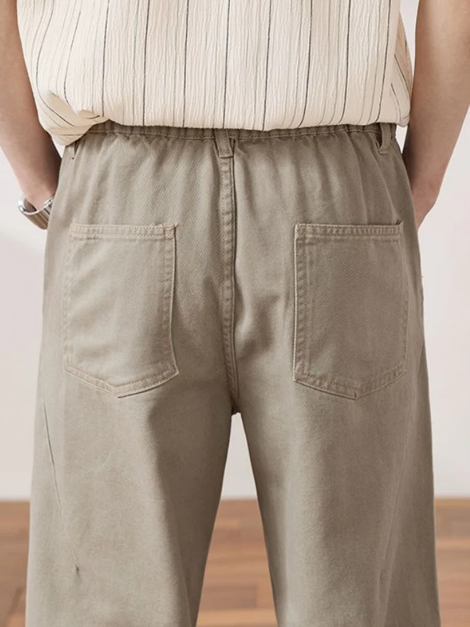 Breathable Solid Color Straight-fit Jeans - Image 4