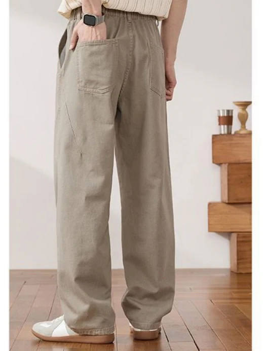 Breathable Solid Color Straight-fit Jeans - Image 5