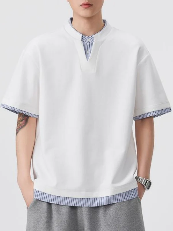 Layered-look Patchwork T-shirts - Image 3