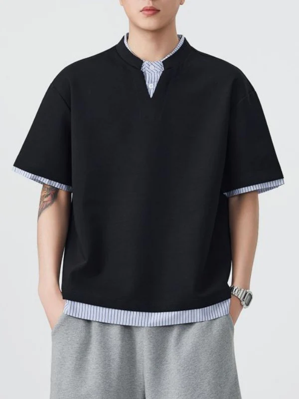 Layered-look Patchwork T-shirts - Image 5
