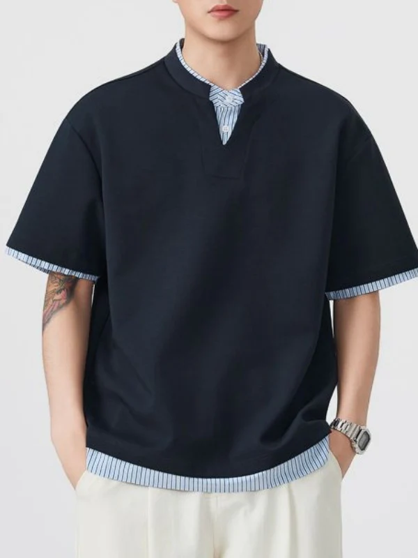 Layered-look Patchwork T-shirts - Image 7