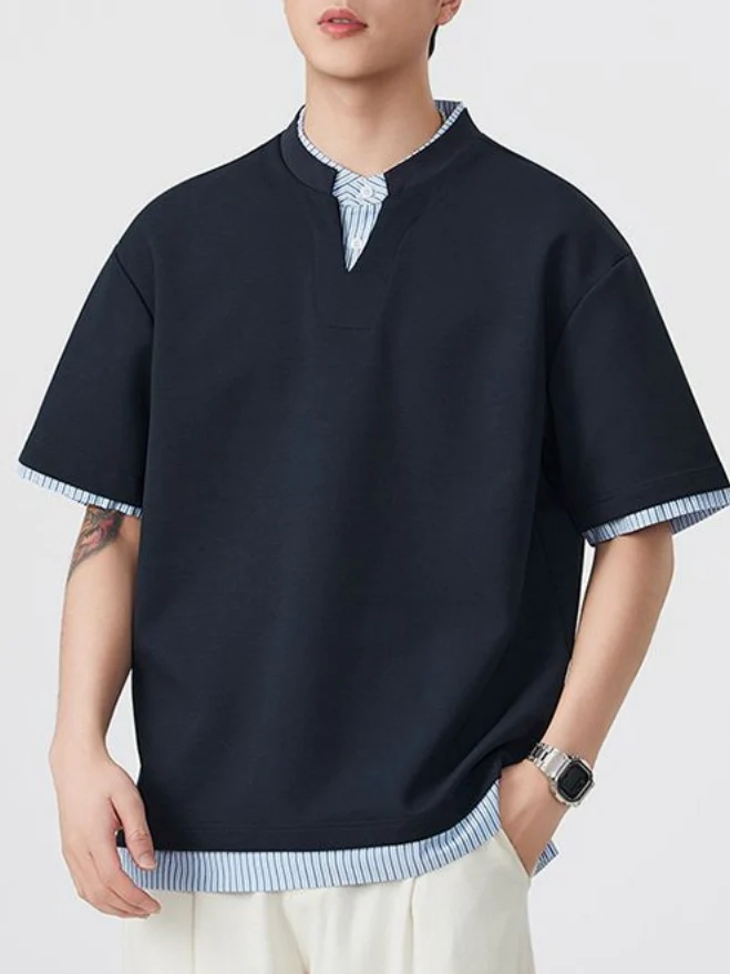 Layered-look Patchwork T-shirts - Image 8