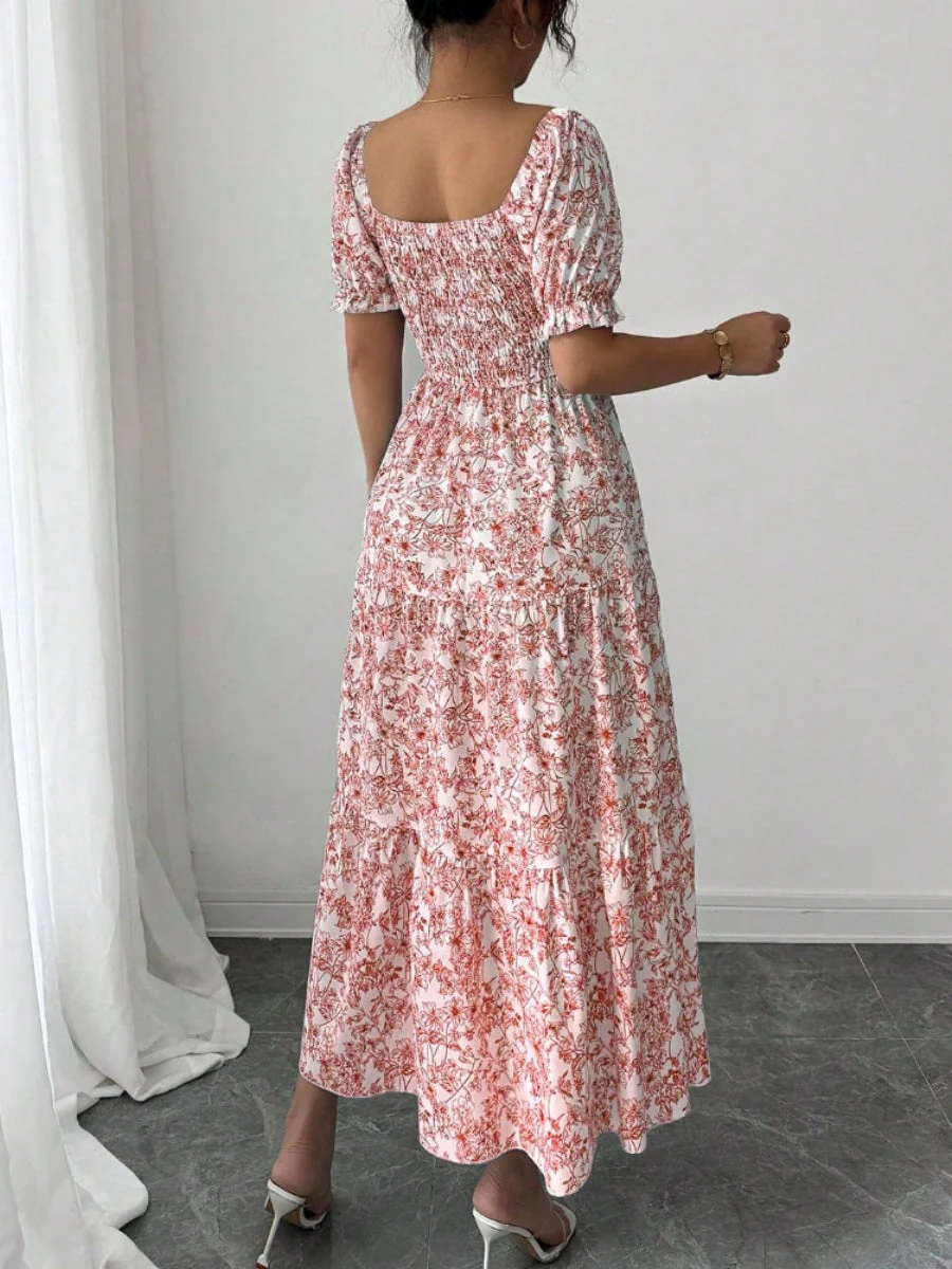 Puff Sleeve Printed Maxi Dresses - Image 22