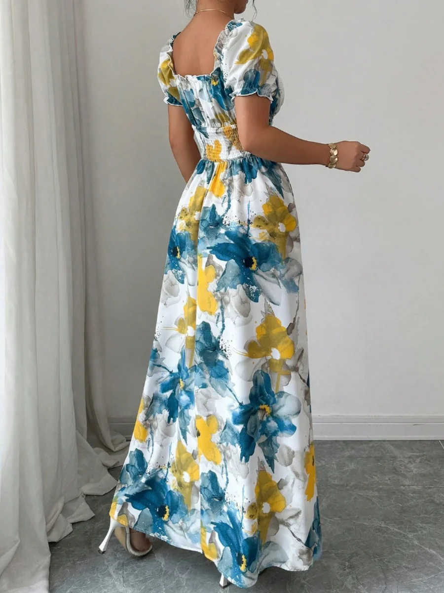 V-neck Floral Grace Maxi Dresses - Image 3