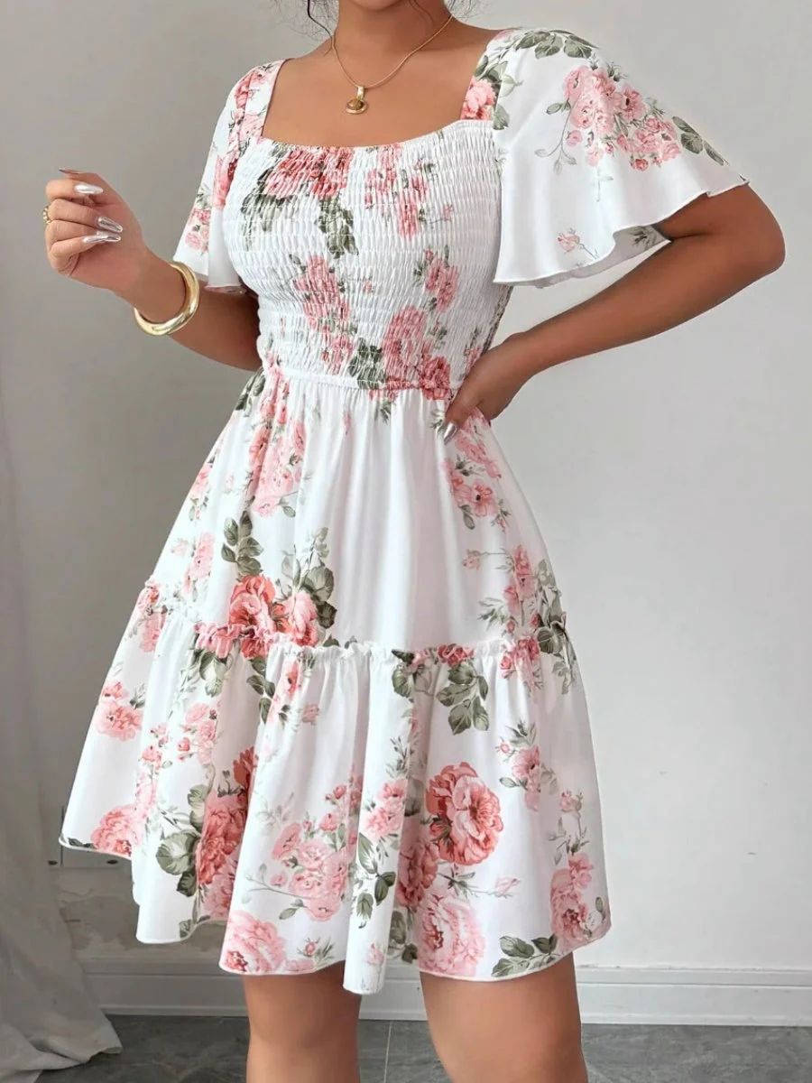 Hit Puff Sleeve Short Dress - Image 5