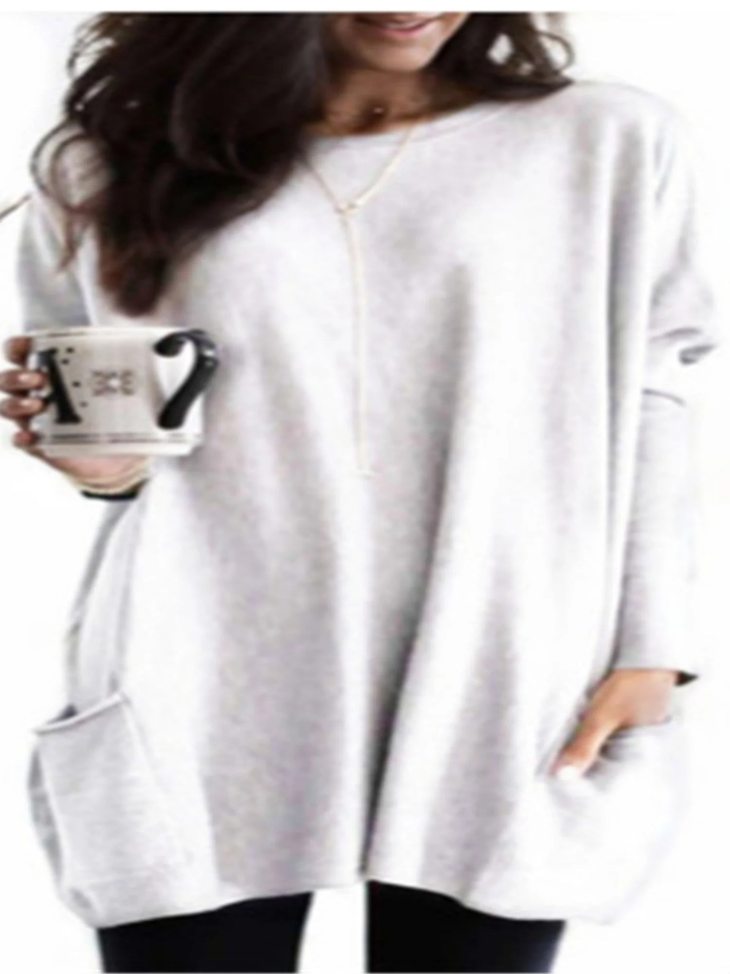Pocket Round Neck Long Sleeve T-shirts - Image 4