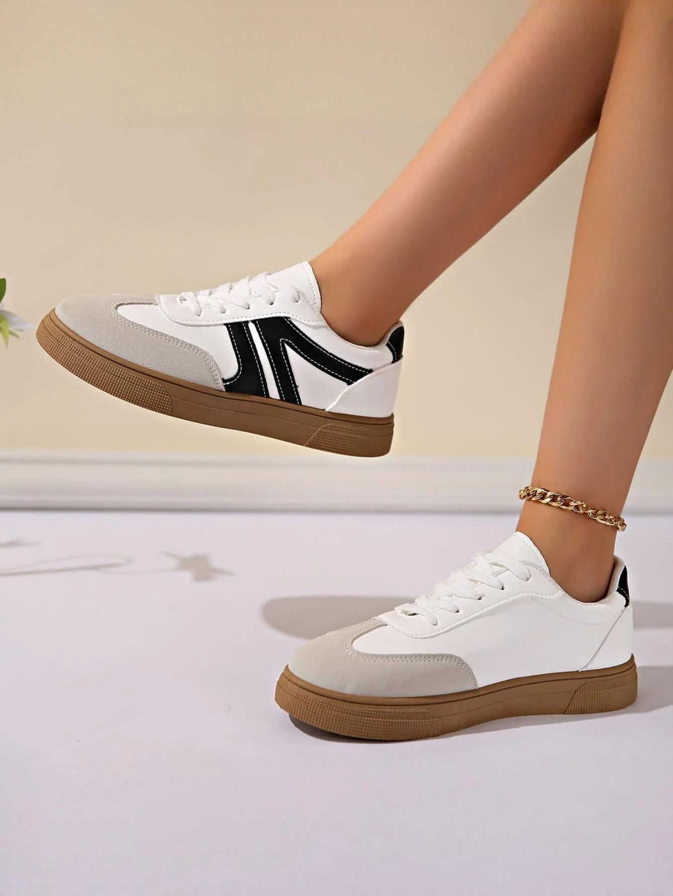 Retro Color-blocked German Training Shoes And Sneakers