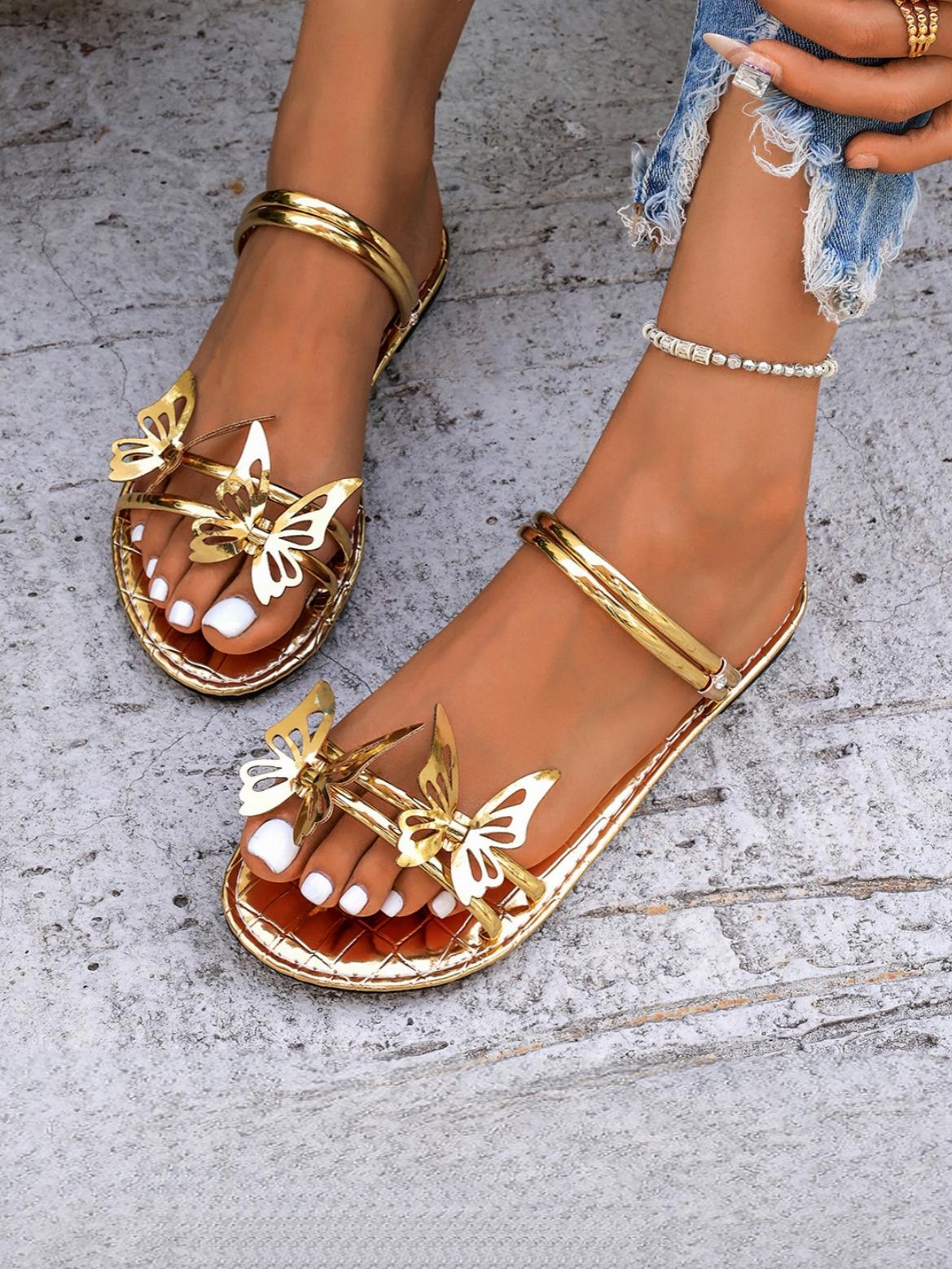 Butterfly Strappy Flat Sandals - Image 6