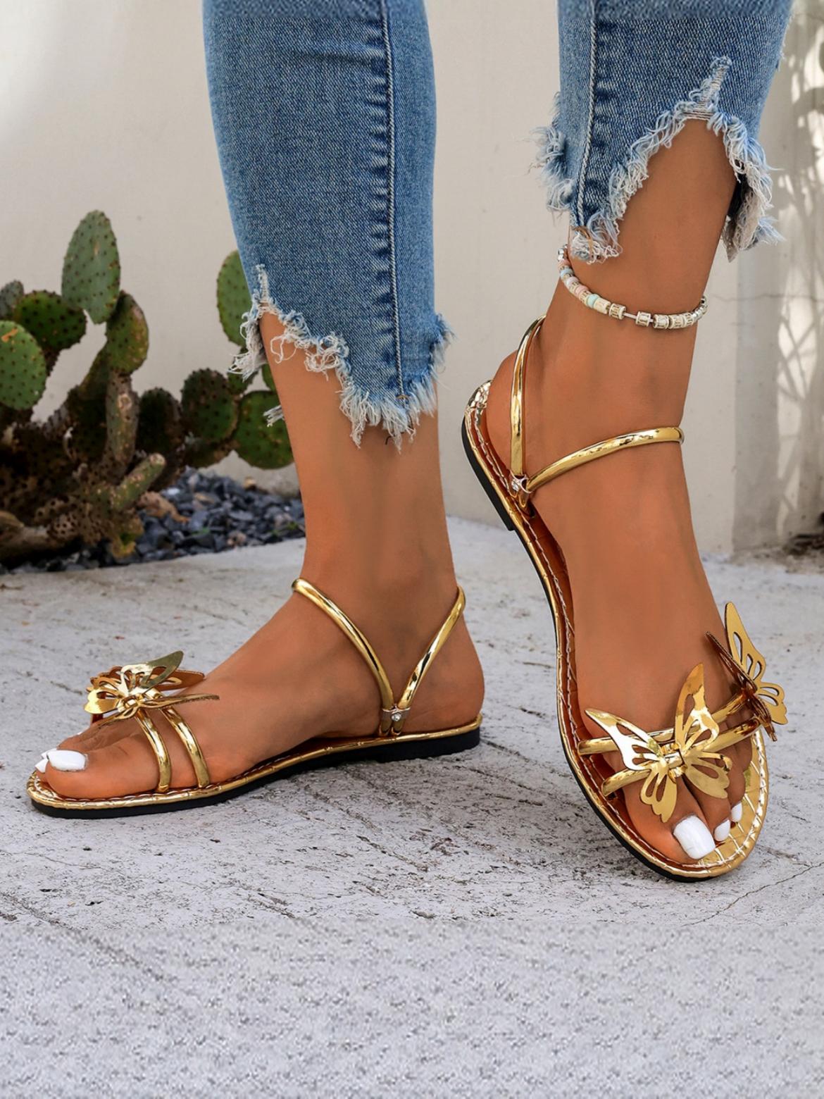 Butterfly Strappy Flat Sandals - Image 7
