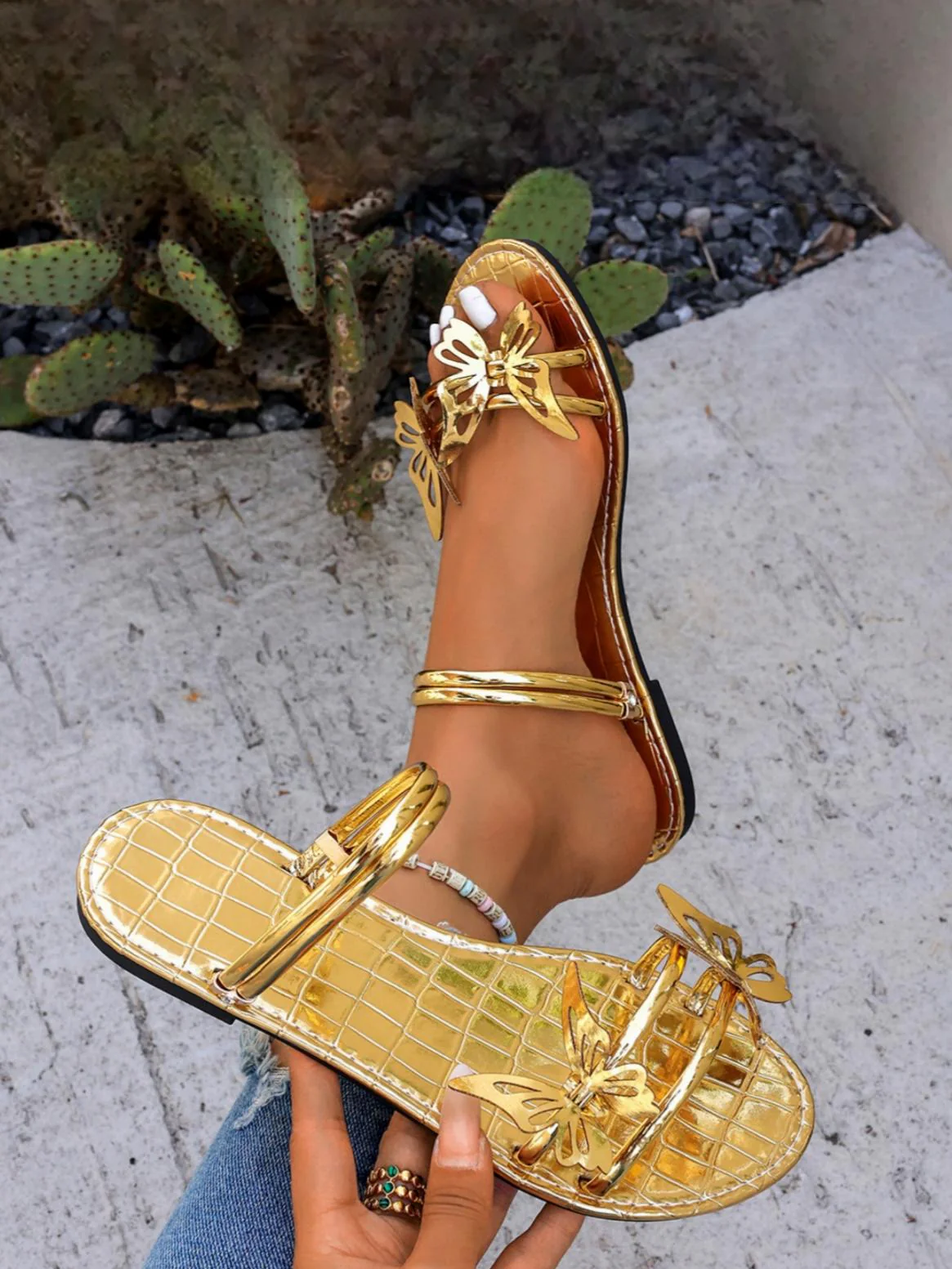 Butterfly Strappy Flat Sandals - Image 8