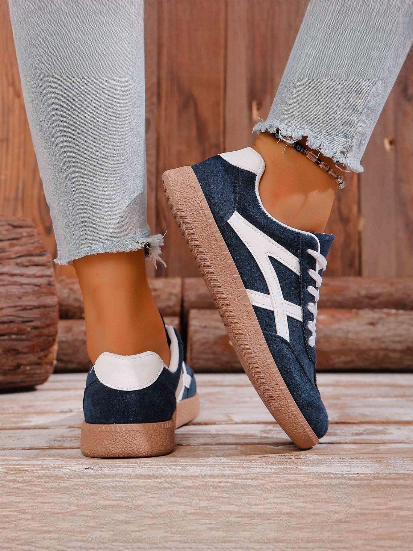 Retro Color-blocked German Training Shoes And Sneakers - Image 3