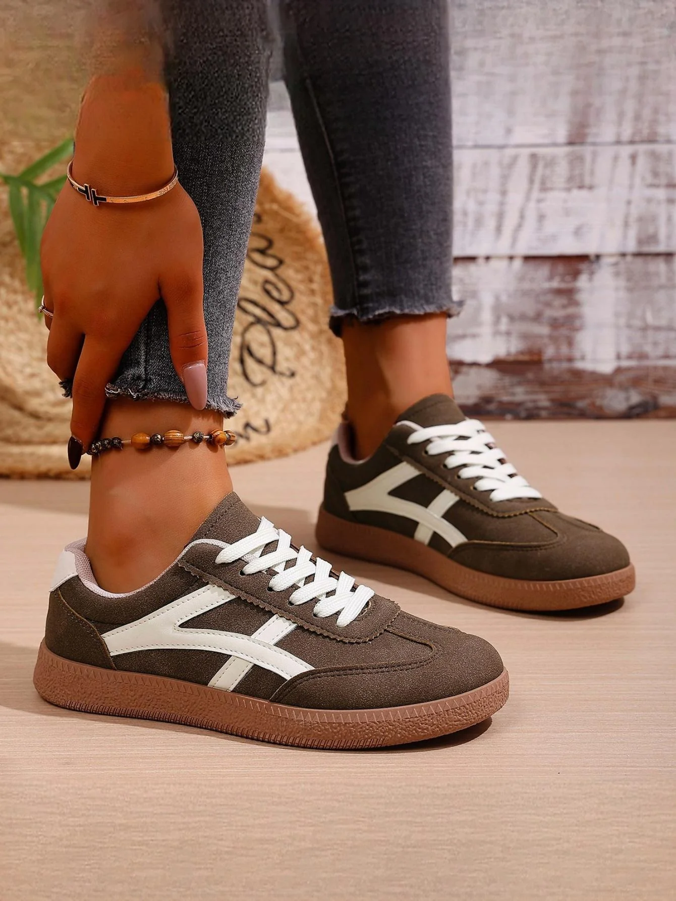 Retro Color-blocked German Training Shoes And Sneakers - Image 5